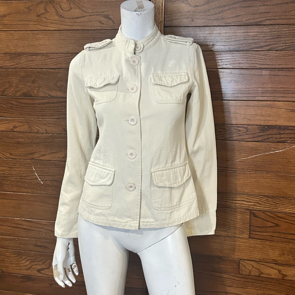 Women's Small Cream Military Style Jacket